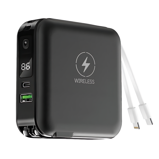 Kinyo 7in1雙線夾心萬用充 Type-C + Lightning 原廠保固, KPB-2650, 黑色