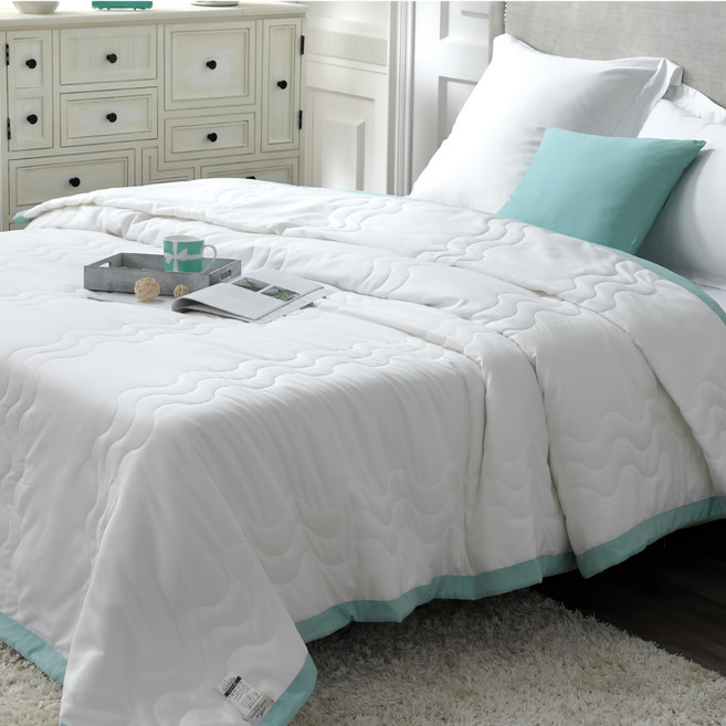 A-nice 雅妮詩 夏日涼被 夏被芯/四季被胎 經典雙色包邊款, 湖水綠, 1件