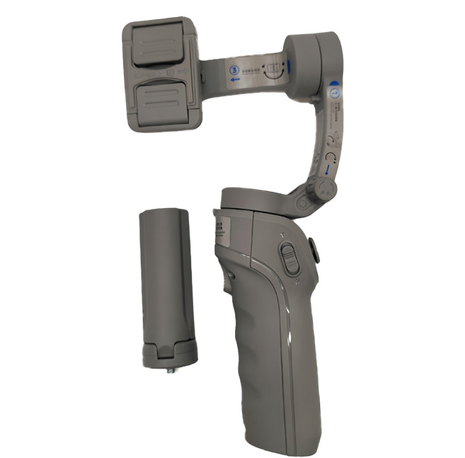CYKE M01 三軸手機穩定器 內建陀螺儀 三軸穩定技術 人體工學設計 智能跟拍 鋁合金+ABS塑料 適用iOS/Android系統, 灰色, 1個