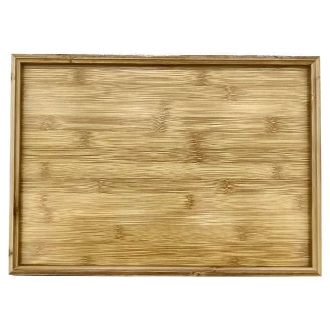 日式竹木托盤 525g, 原木色, 1個