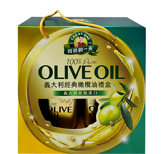 得意的一天 經典橄欖油禮盒 100%純橄欖油 義大利原裝進口 富含多酚物質, 1盒
