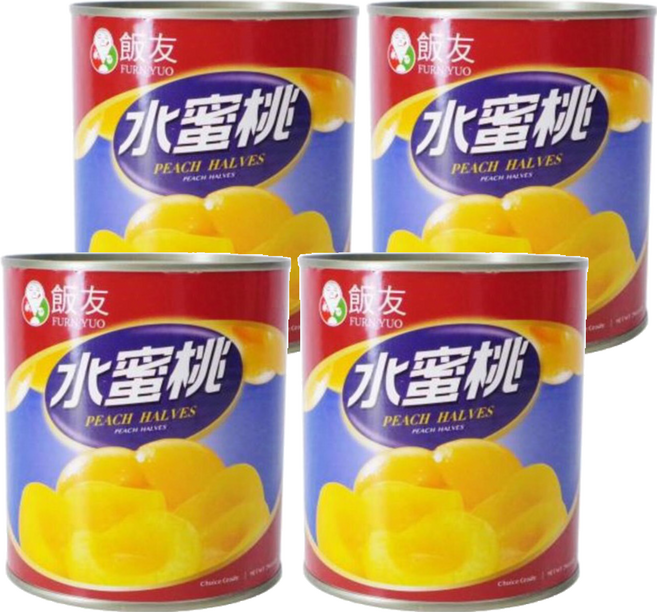 飯友牌 水蜜桃, 825g, 4罐