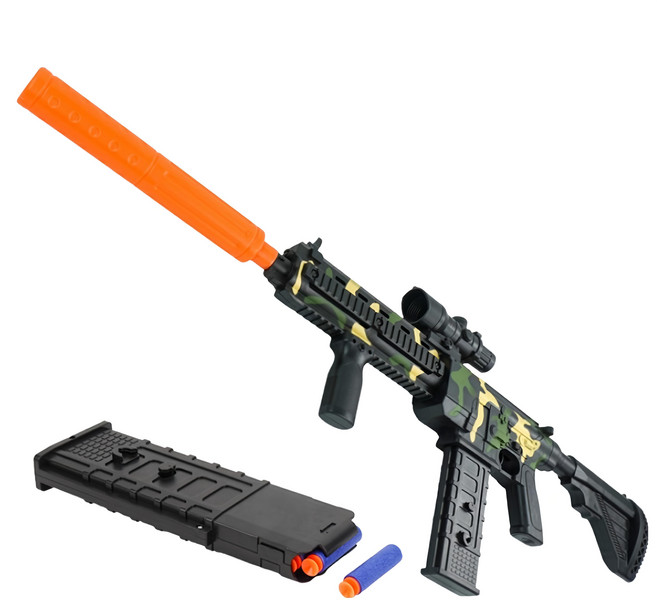 樂主角 電動連發軟彈槍 附軟彈30發 + 充電電池M416 JW01, 1組, 迷彩
