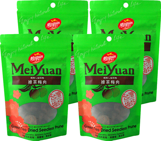 美元蜜餞 綠茶梅肉 小立袋, 120g, 4包
