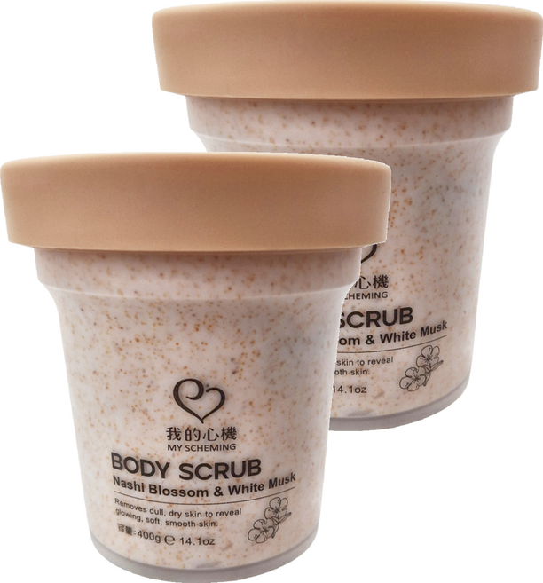 MY SCHEMING 我的心機 水梨花白麝香 淨嫩身體去角質, 400g, 2罐