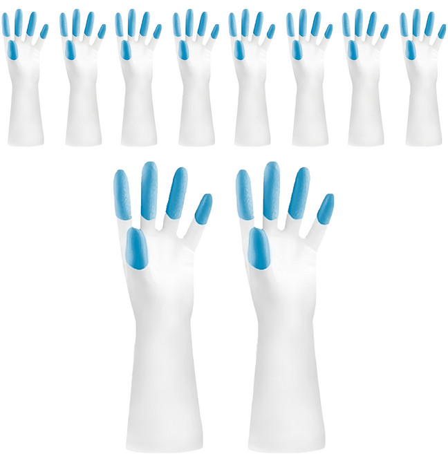 龍首 防水乳膠PVC手套 Y271, 顏色隨機, 掌寬8.5cm, 5雙