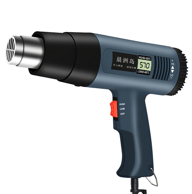 晨洲島 專業可調溫液晶恆溫熱風槍, 1個
