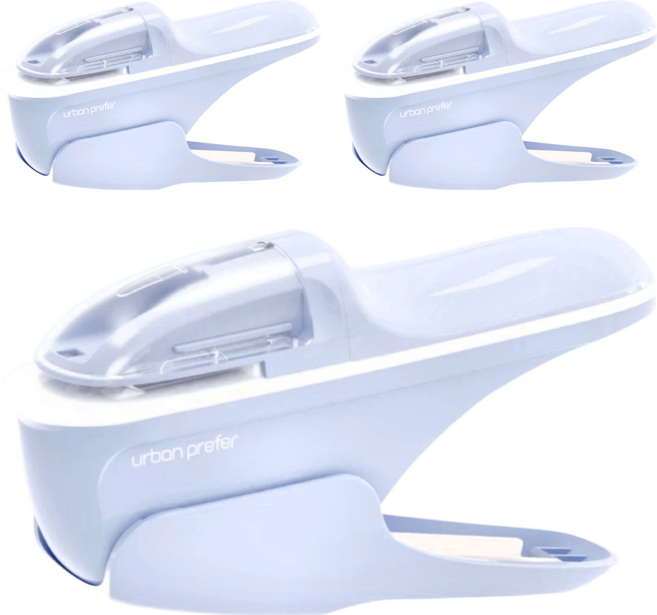 urban prefer PIN 無針釘書機 可釘6-8張紙, 天空藍, 3個