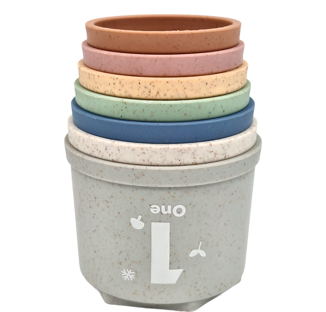 mugu 沐咕寶貝 感官學習疊疊杯 1歲以上玩具, 多色, 1個