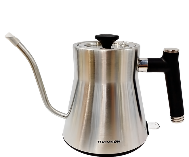 THOMSON 湯姆盛 手沖不鏽鋼細口壺, 壺身 + 壺蓋 + 底座, 800ml, 1個
