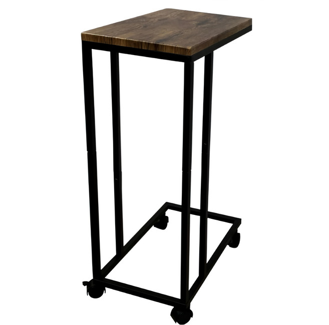 KI WISH 居家生活 工業風邊桌 42x26x70CM 附輪款 MIT, 胡桃木