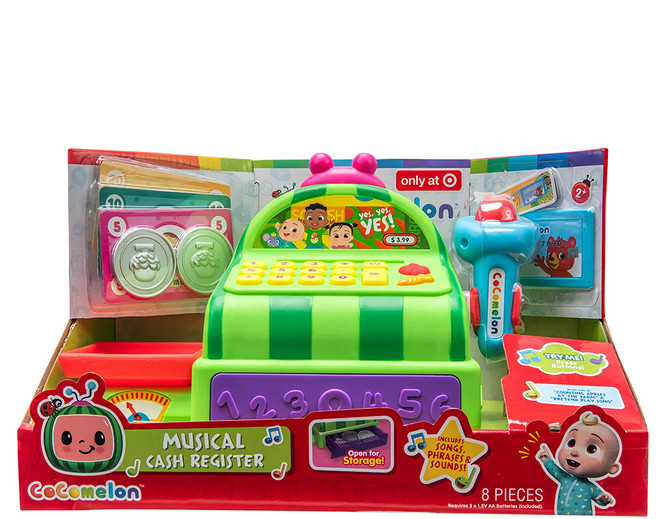 CoComelon 可可瓜 音樂收銀機 內含兩首精選歌曲 按下數字按鍵聽JJ說數字, 綠色 + 紅色 + 紫色, 1組