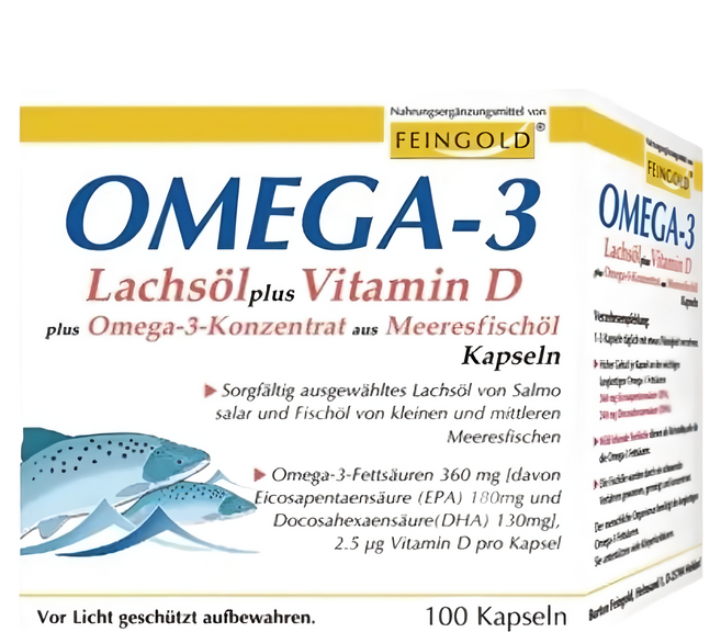 FEINGOLD Omega-3鮭魚油加維生素D軟膠囊