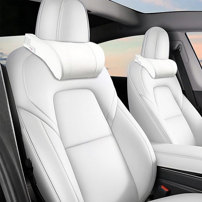 Royal Comfort 汽車皮革頸枕 乳白色 2個