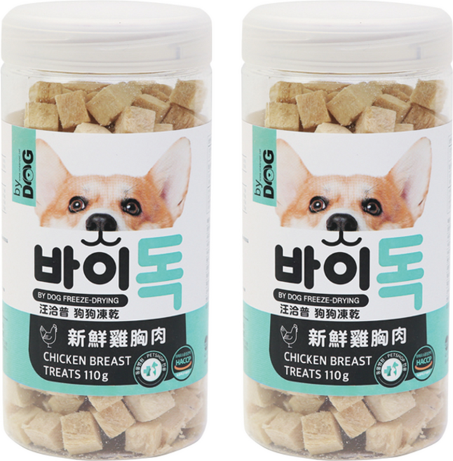 by DOG 狗狗凍乾零食, 110g, 2罐, 新鮮雞胸肉