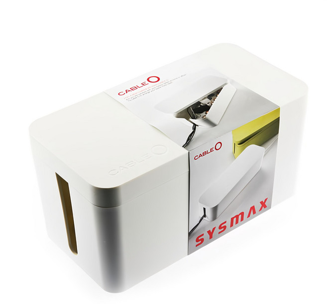 SYSmAX 延長線收納盒, 1個, 象牙色