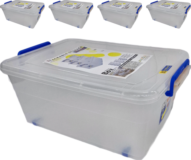 KEYWAY 聯府 活力箱 33.5L, 藍色 + 透明色, 5個