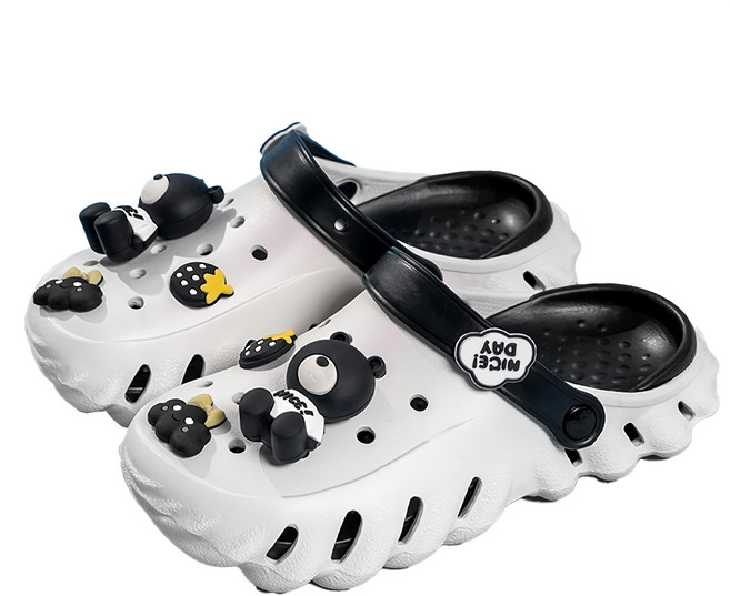 輕便兩穿洞洞鞋 靜音防滑鞋底 舒適柔軟5cm厚底