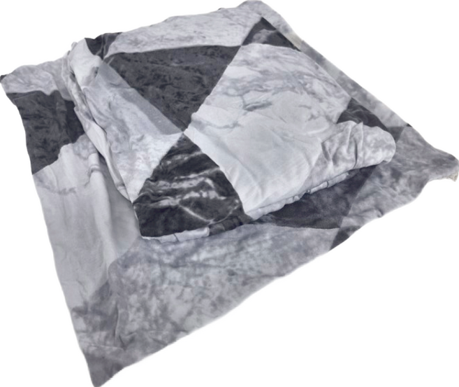 小銅板 彈力沙發套 單人, 幾何大理石 白色 + 灰色 + 黑色, 1個