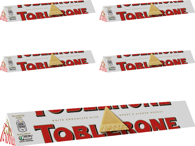 TOBLERONE 瑞士三角 白巧克力, 100g, 5條