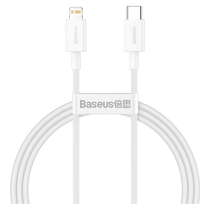 Baseus 倍思 優勝系列 快充數據線 Type-C to iP PD 20W, 0.25m, 白色, 1條