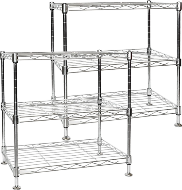 波浪電鍍三層架 45 x 30 x 43cm 2kg, 鐵 銀色, 2個