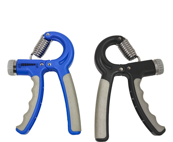 基礎款可調節握力器 最高60kg, 黑灰色 + 天藍色, 2個
