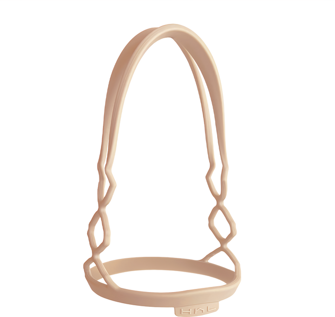 HhL DESIGN 矽膠環保飲料提袋 附收納袋 伯爵奶色, 1個