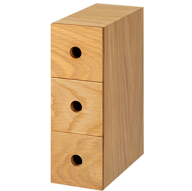 SHIMOYAMA 桌上用木質三層抽屜收納櫃, 1個