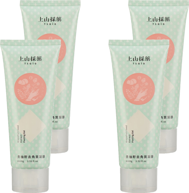tsaio 上山採藥 青柚籽去角質凝膠, 100g, 4條