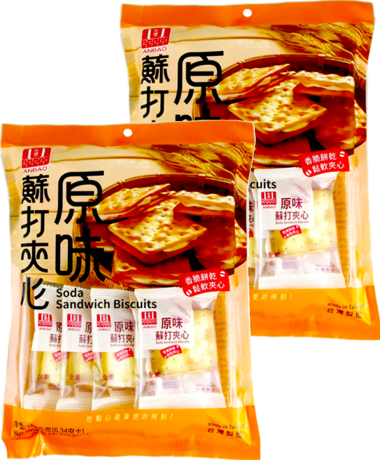 安堡 原味蘇打夾心, 180g, 2袋