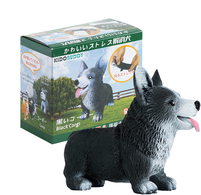 KIDO BUDDY 紓壓犬 黑色柯基犬 9 x 4.5 x 8cm, 1個