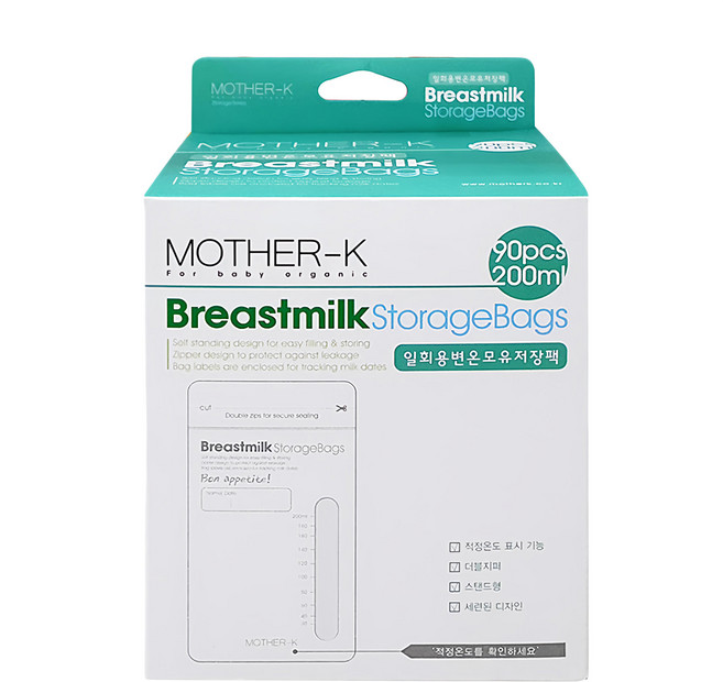MOTHER-K 溫感母乳密封袋 200ml, 90入, 1盒