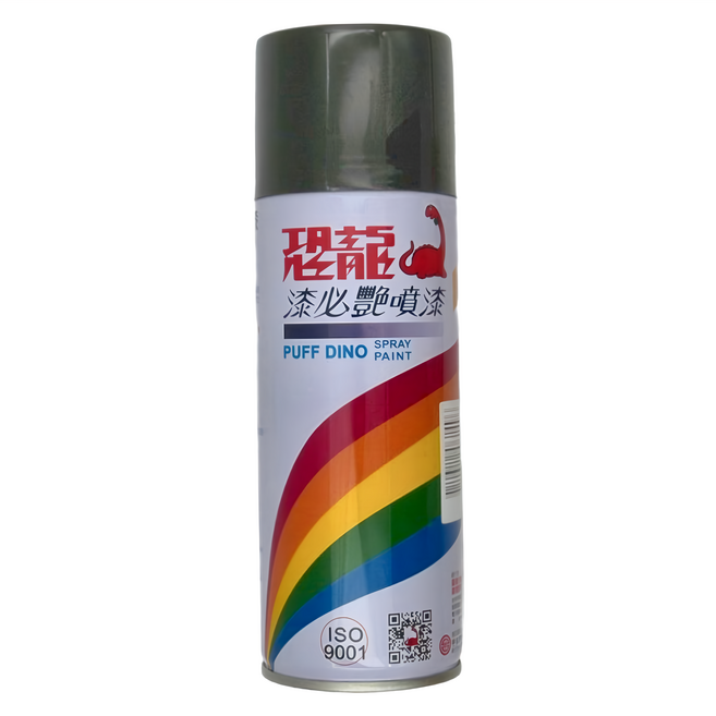 PUFF DINO 恐龍 漆必豔噴漆, 軍綠色, 1瓶, 400ml