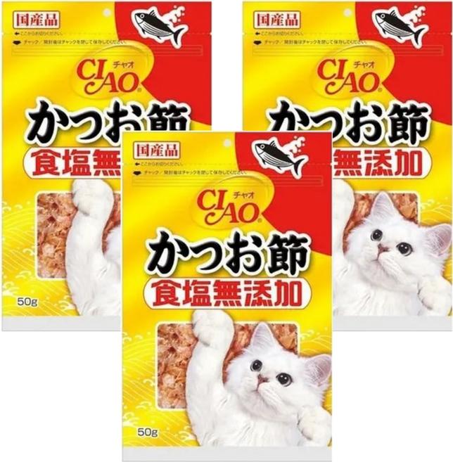 INABA 食鹽無添加 柴魚片, 無鹽柴魚, 50g, 3包