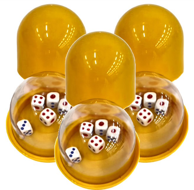 骰盅 附骰子 Set, 顏色隨機, 3個