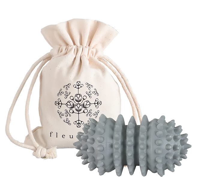 fleurient 芙樂莉 舒壓按摩球 附收納袋, 刺刺花生 灰色, 1個