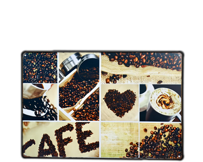 OPUS LOFT 純真年代 仿舊鐵皮畫無痕壁貼, 咖啡豆