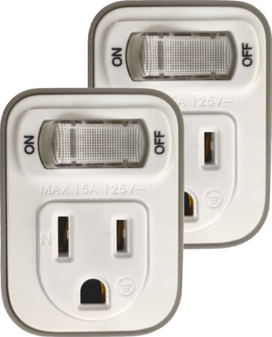 RONEVER 1切1座3轉2節能小壁插 PU-1112, 54mm, 灰色, 2個