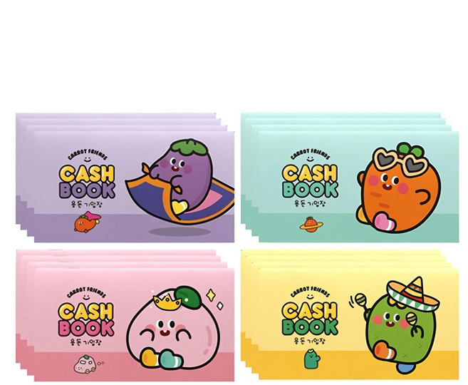 PINKFOOT Carrot Friends 記帳本, 紫色 + 薄荷綠 + 粉色 + 黃色, 1組