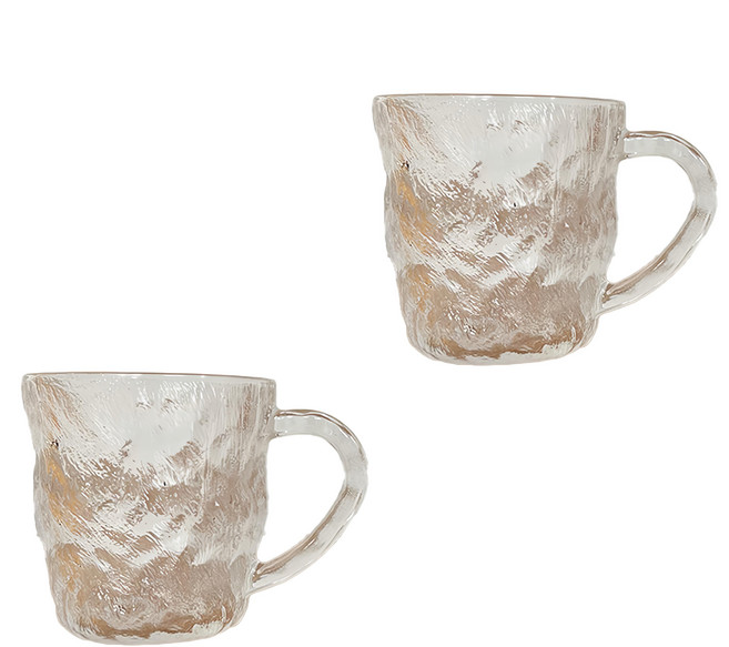 沐慕家居 冰霧玻璃杯 直徑10cm 高9cm 340ml, 透明, 2個