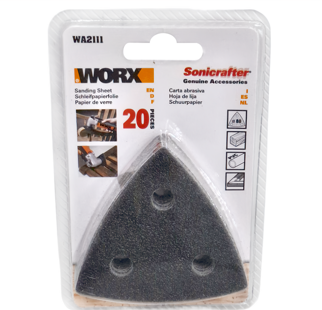 WORX 威克士 台灣公司貨 80砂紙 WA2111 20片, 1組