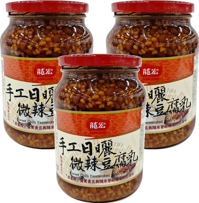 龍宏 手工日曬微辣豆腐乳, 900g, 3罐