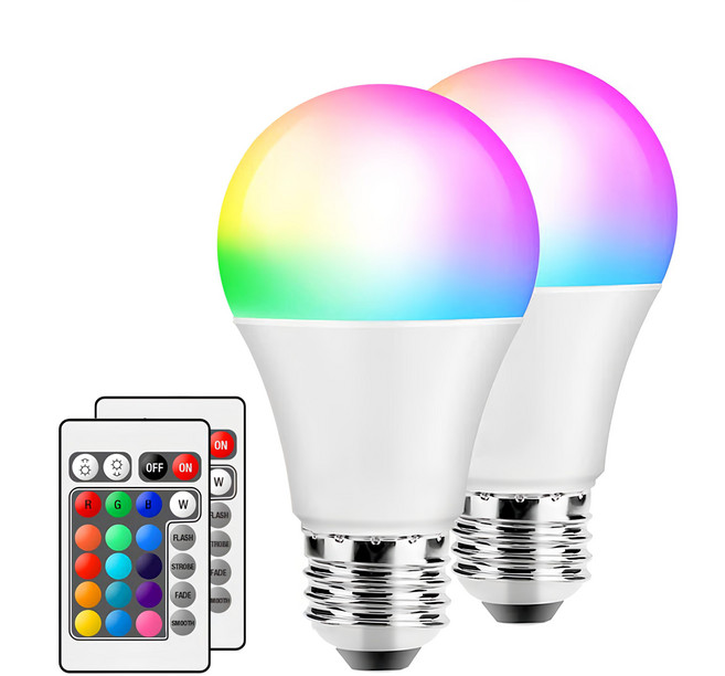 AHOYE 可遙控調色調光LED智慧燈泡10W, RGB（變色）, 2個