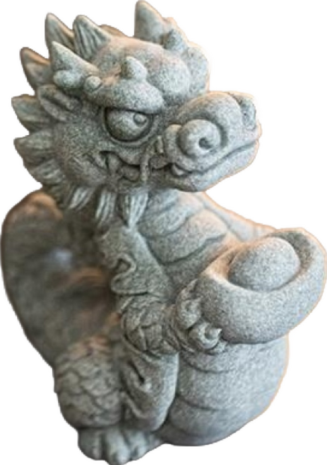 麟鳳呈祥 開運招財十二生肖祥龍擺飾 青砂石 祥龍送寶