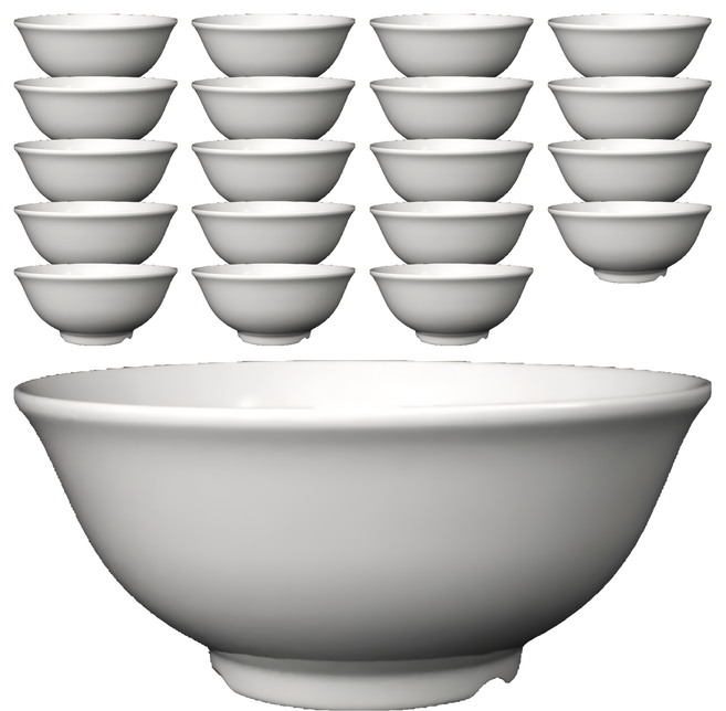 TATUNG 大同磁器 38型日式飯茶碗, 20個, 白色