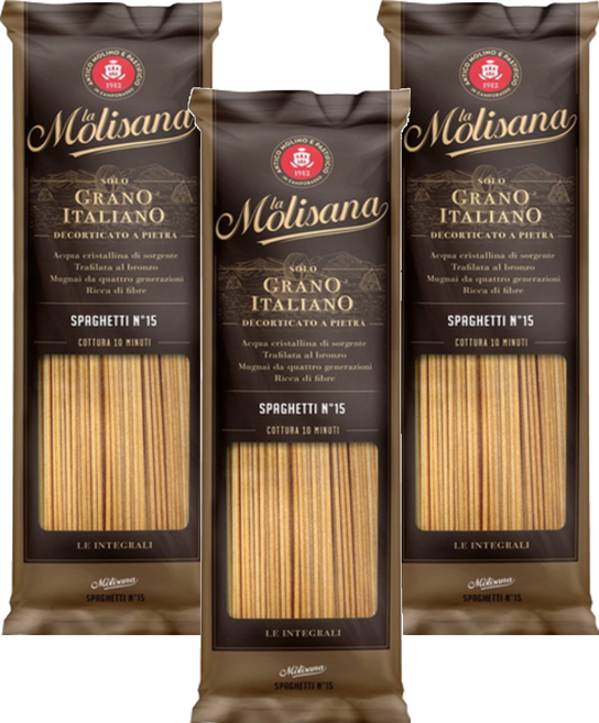 la Molisana 茉莉 石臼碾磨 義大利全麥直麵, 500g, 3包