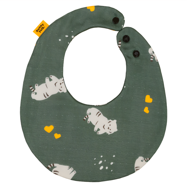 Runny yolk. 朗尼幼克 純棉口水巾, 墨綠色, 1條