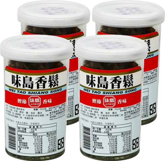 味島 香鬆 鰹節, 52g, 4罐