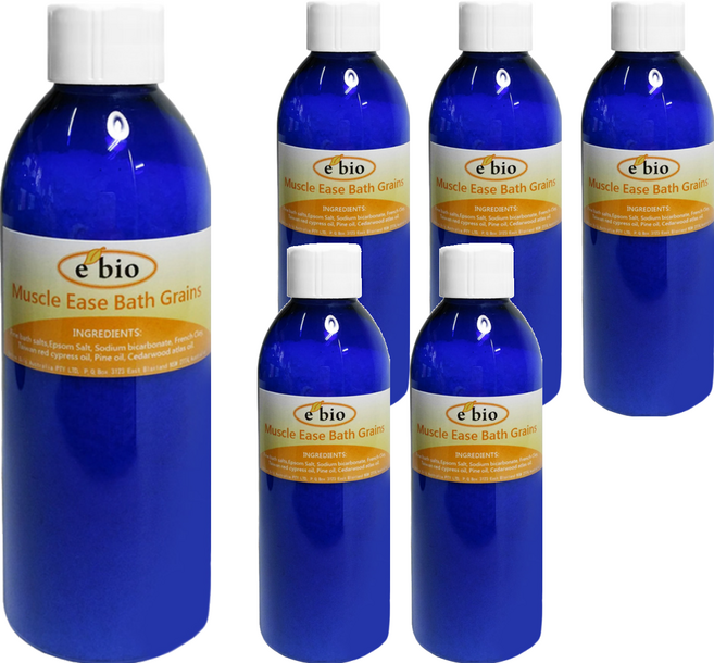 e'bio 筋肉放鬆精油泡澡 去角質浴鹽, 200g, 6瓶